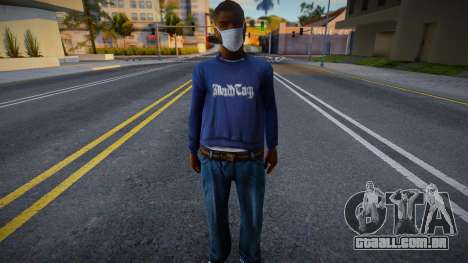 Madd Dogg em uma máscara protetora para GTA San Andreas